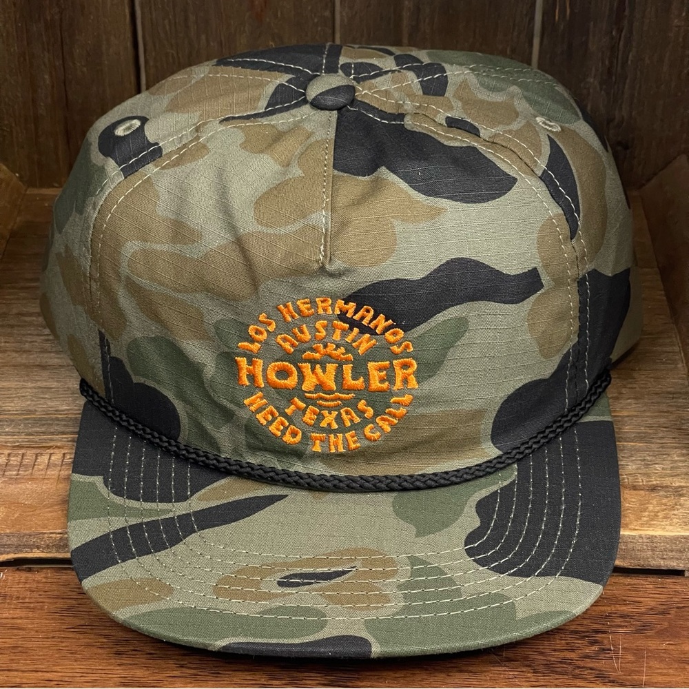 SOLD-Howler Brothers Los Hermanos “ The Brothers” Austin Texas Snapback Camo Hat - Picture 2 of 12